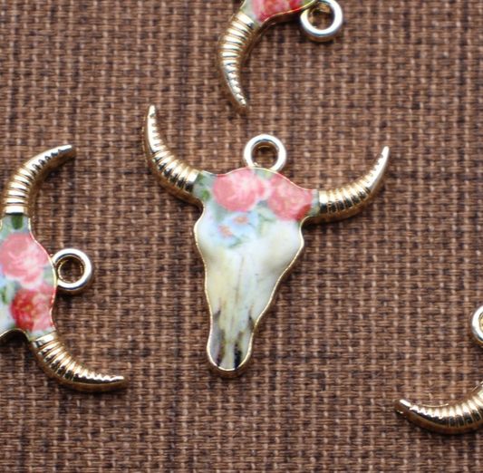 Steer skull charm