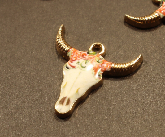 Steer skull charm