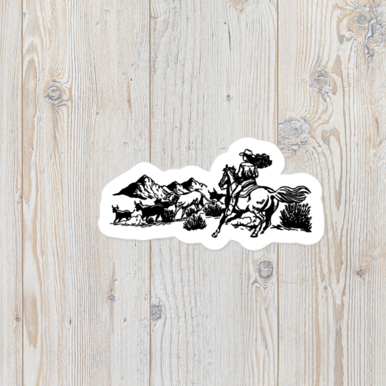 Desert Cowgirl Vinyl Sticker