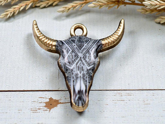Steer skull charm