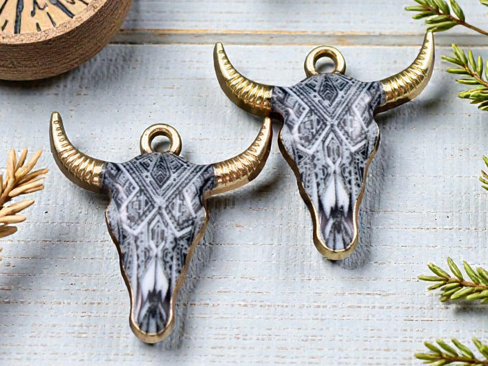 Steer skull charm